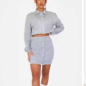 Front Button Sweat Mini Skirt!